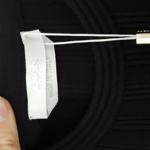 NWT Hugo Boss Femilia Black Knit Midi Dress - Picture 4 of 9